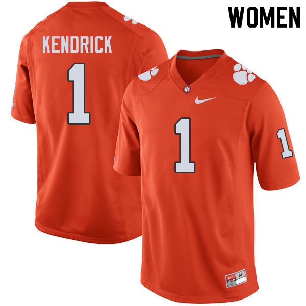 Women #1 Derion Kendrick Clemson Tigers College Football Jerseys Sale-Orange